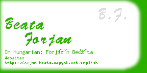 beata forjan business card